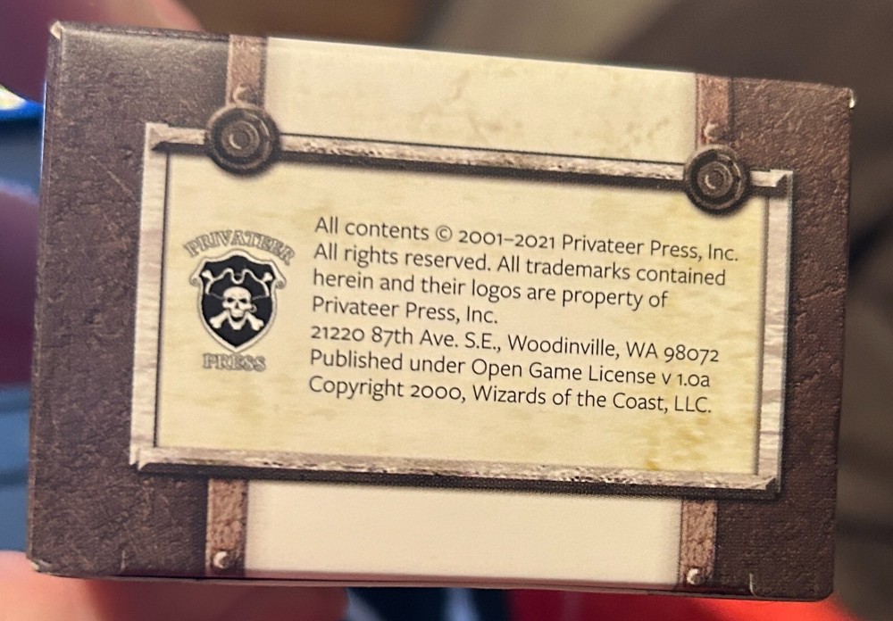 Privateer Press Iron Kingdoms Spell Reference Card Deck