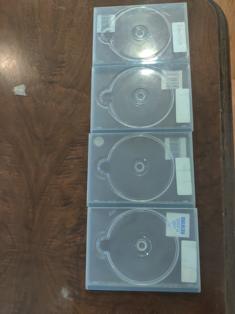 DVD Empty Cases Lot 4 Clear Single Disc USED Security Locked Case