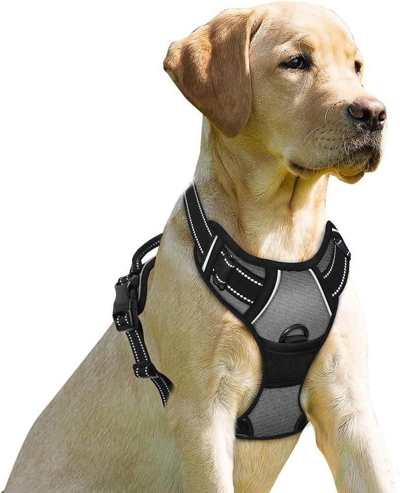 No Pull Dog Harness Front Clip Heavy Duty Reflective Easy Control Handle Large