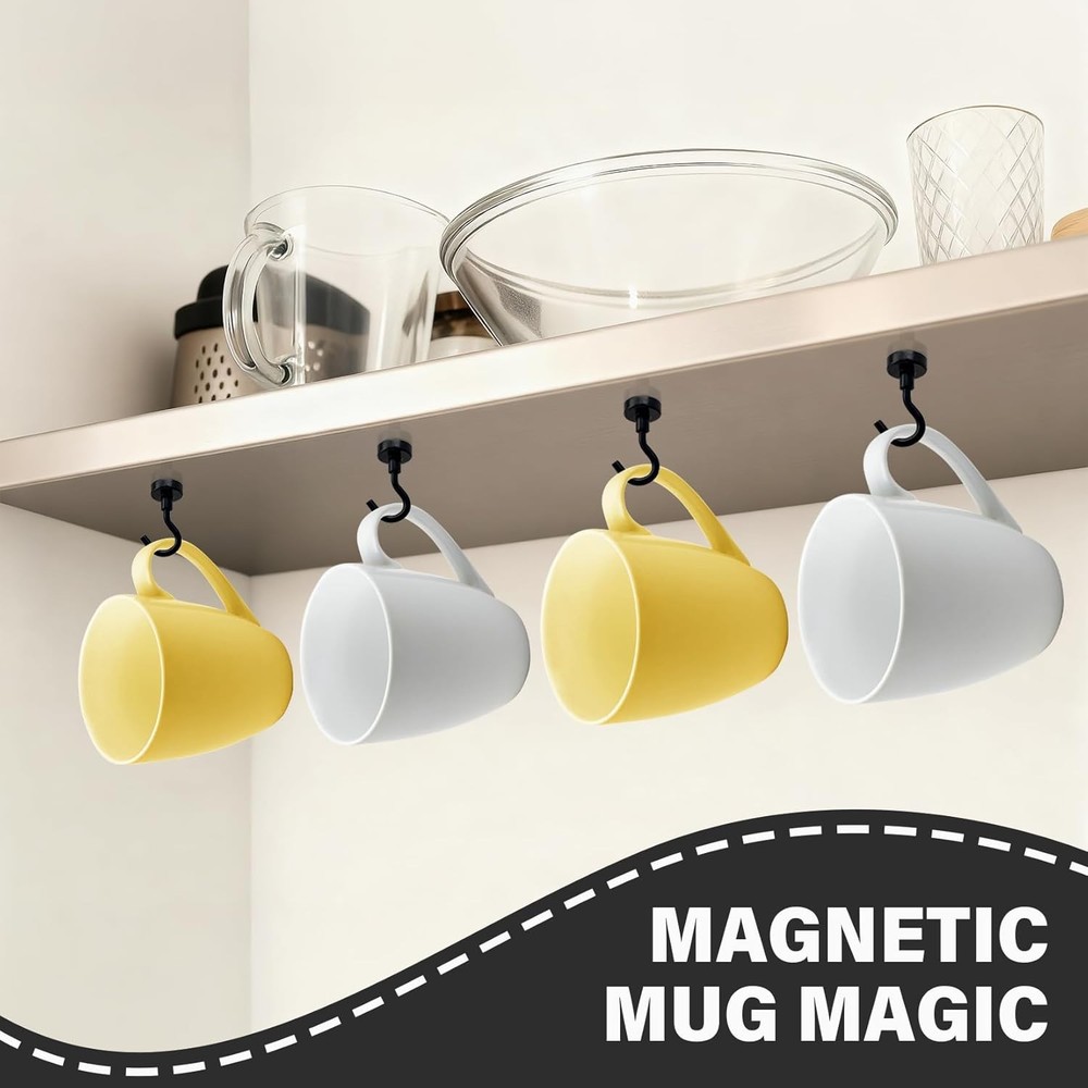 8 Pack Neodymium Magnetic Hooks for Classroom, Office, Kitchen, 30 LB Pull