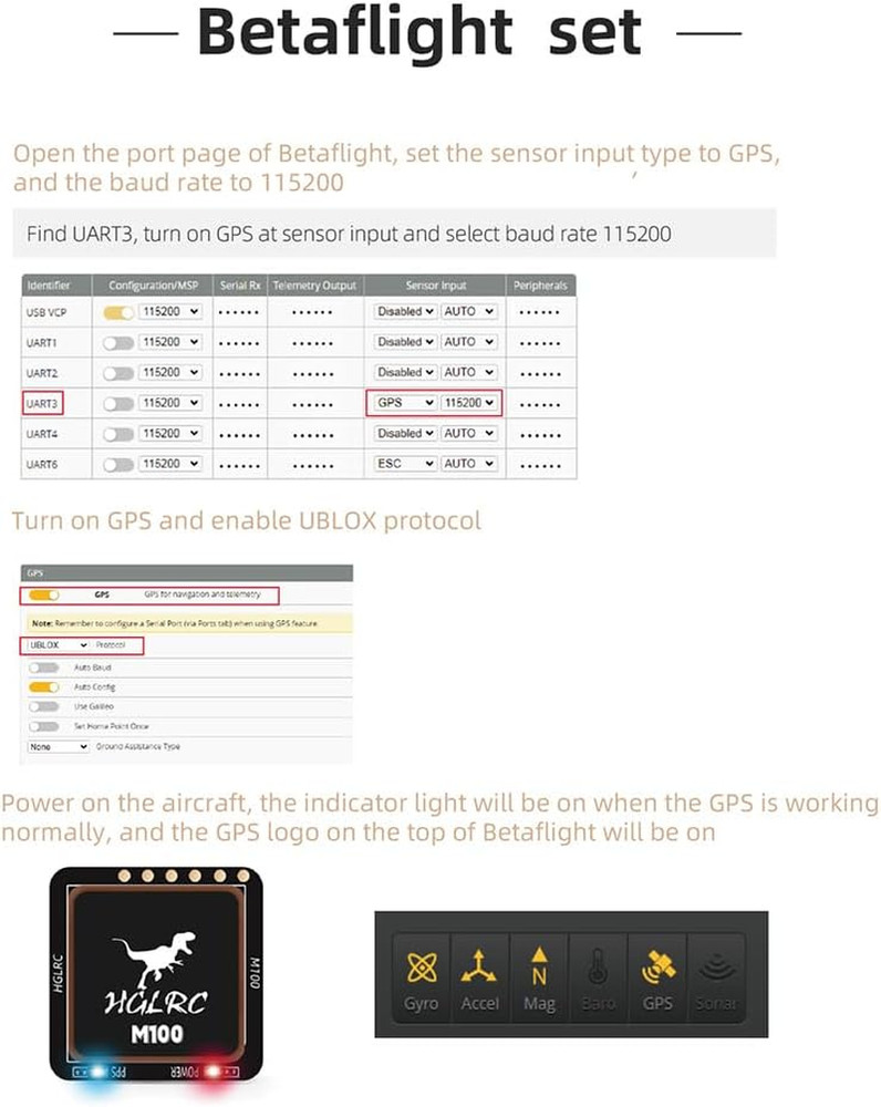 M100-5883 GPS Compass Module, Upgraded 10Th Generation Chip Compatible with FPV