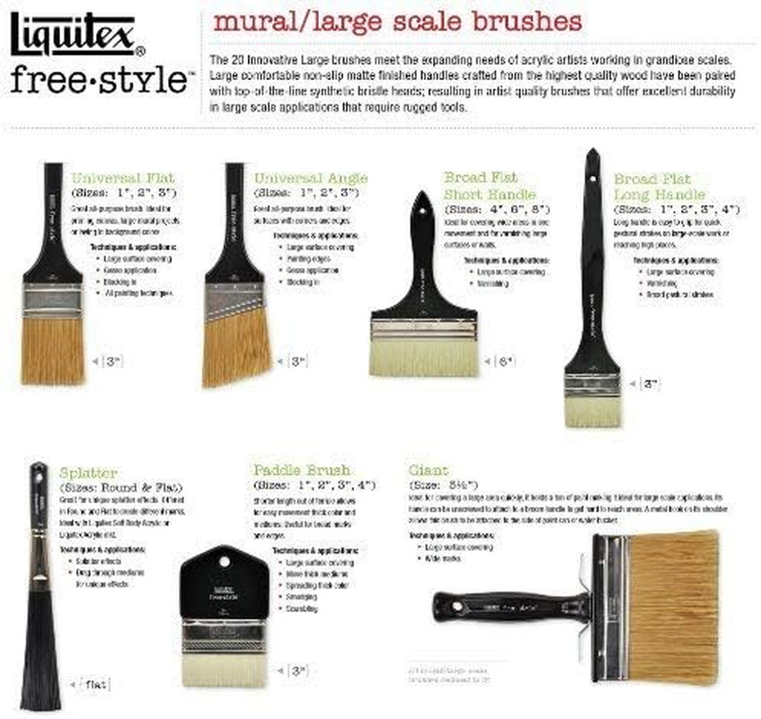 Professional Freestyle Large Scale Brush, Splatter - Flat