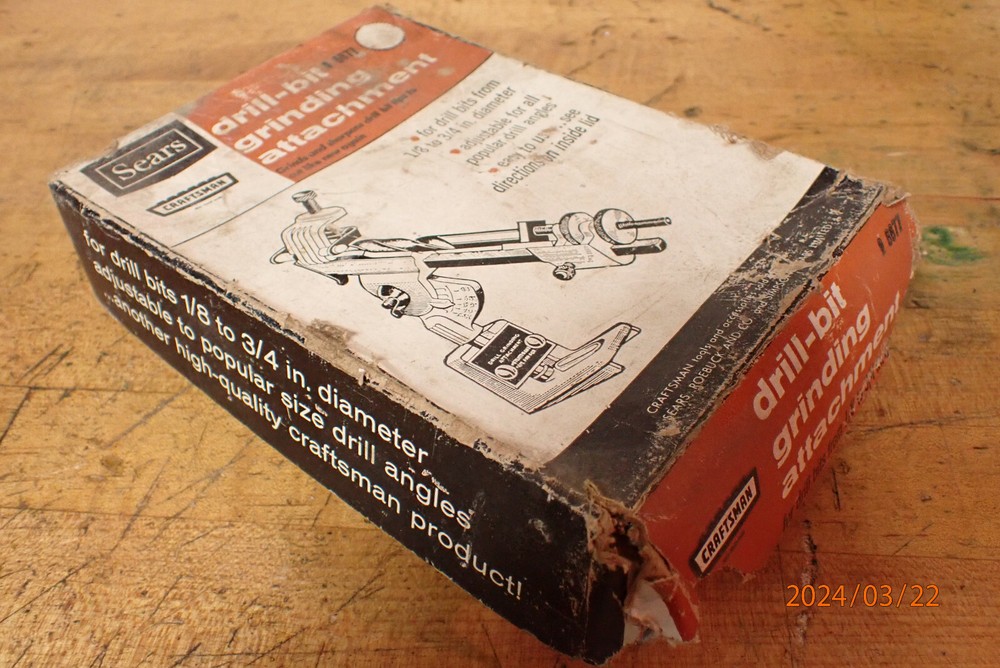 VINTAGE CRAFTSMAN DRILL BIT SHARPENER GRINDER GRINDING ATTACHMENT