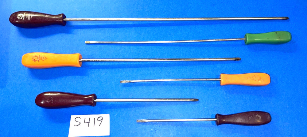 MATCO TOOLS 6 PIECE MULTI STYLE HANDLE EXTRA LONG SCREWDRIVER SET 9-1/2- 22 IN.