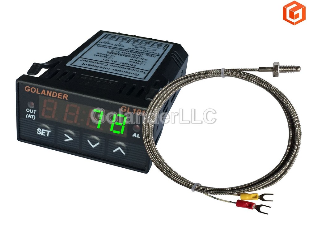 Universal 1/32DIN Digital PID Temperature Controller, Green with K thermocouple