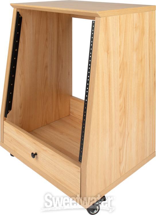 Gator Frameworks Elite Series Angled 12U Studio Rack - Natural Maple Matte