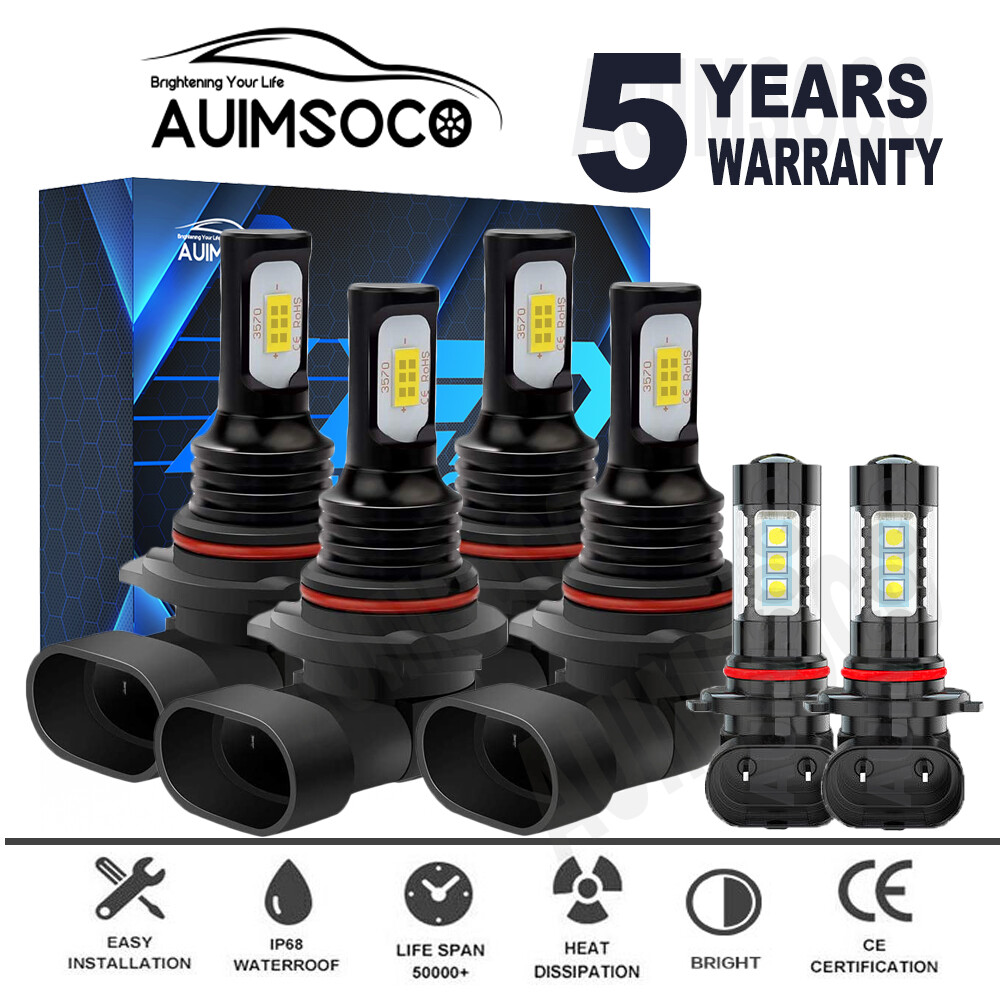 For Chevy Silverado 1500 2500HD 2003-2005 2006 LED Headlight Fog Light Bulbs Kit