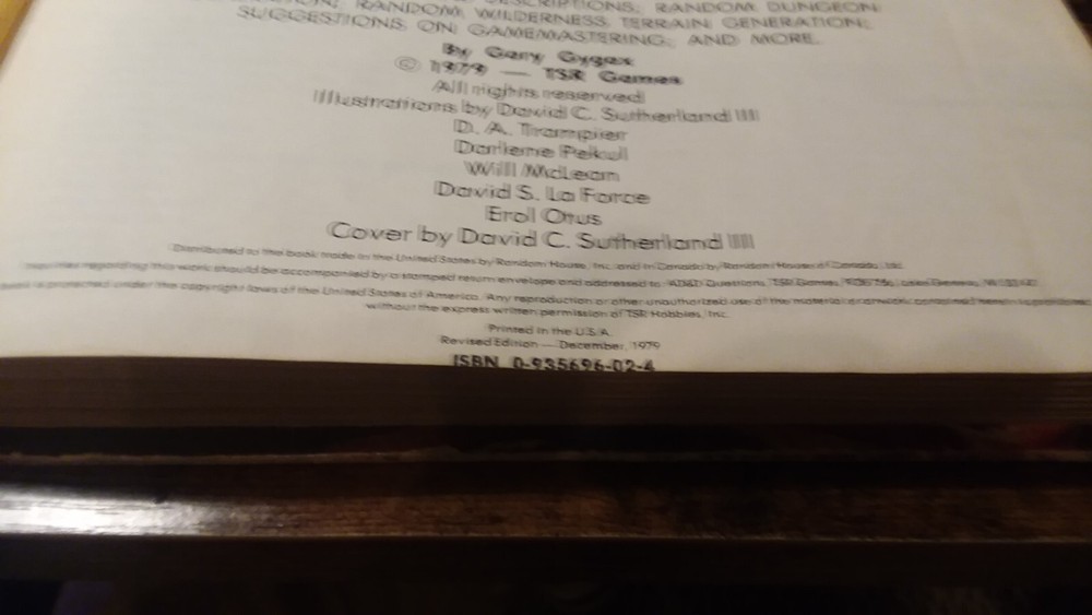 Advanced Dungeons & Dragons Dungeon Masters Guide 6th Alpha AD&D Vintage OOP