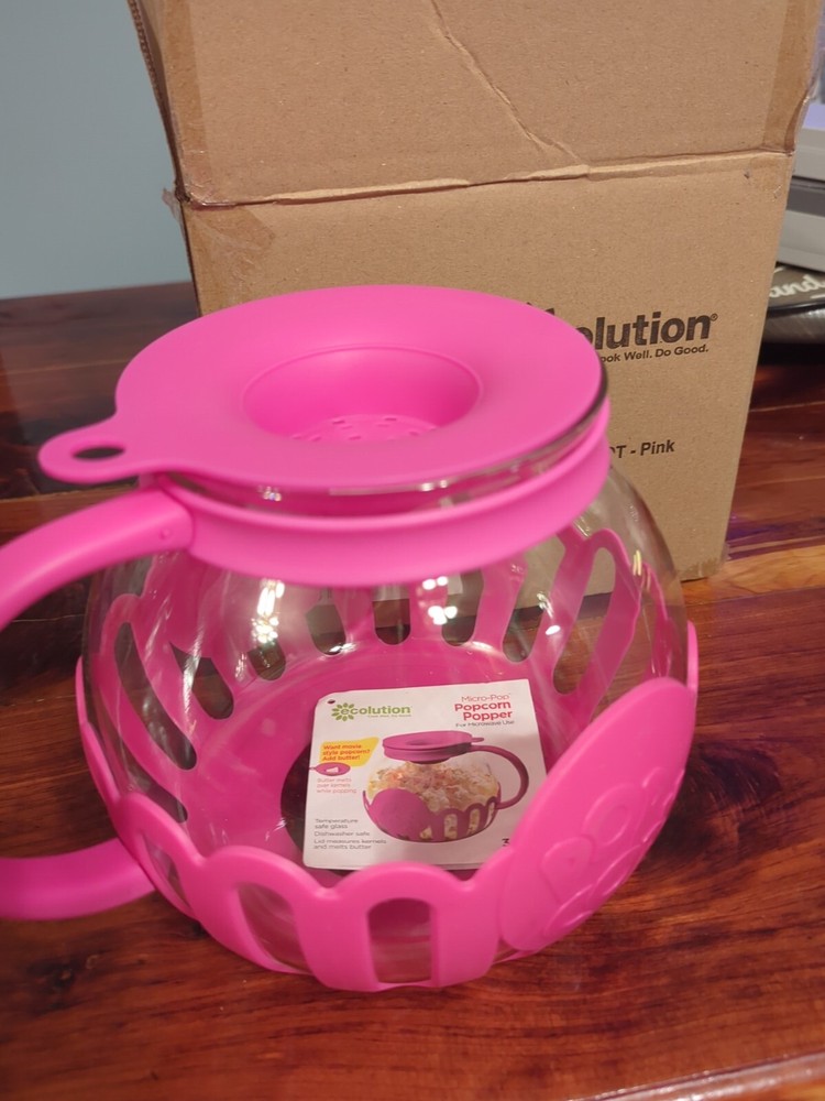 Ecolution Patented Micro-Pop Microwave Popcorn Popper | Temperature Safe Glass
