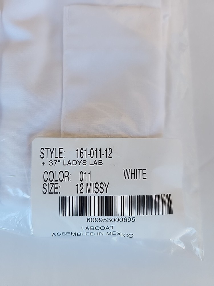 Women's White Lab Coat Size 12