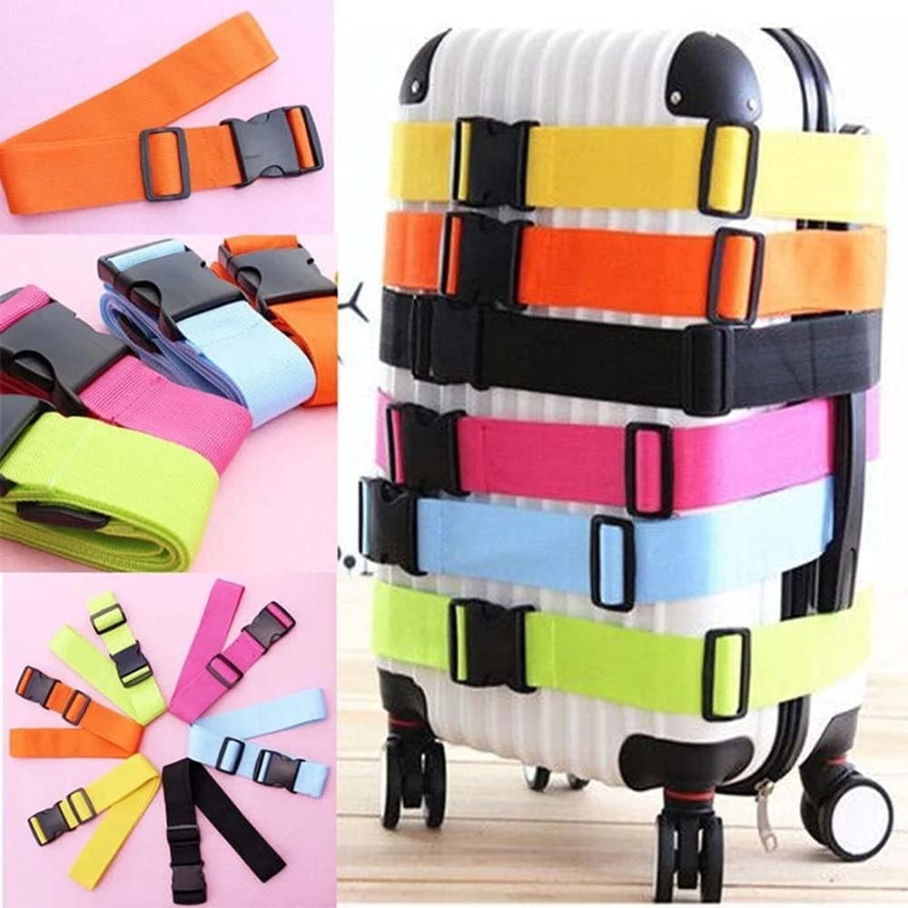 2 Pack Travel Suitcase Belts - Bright Colors & Quick Release for Secure Packing