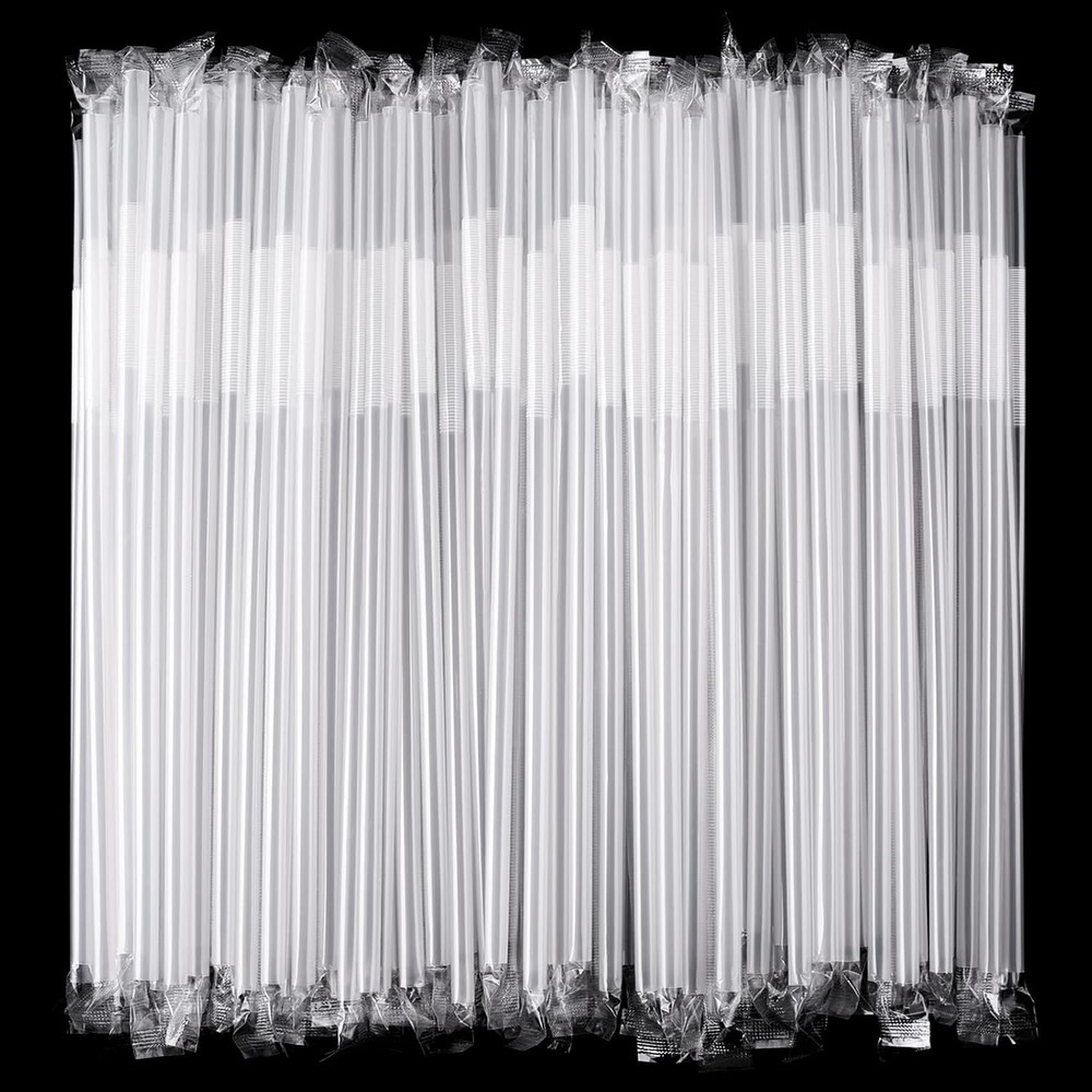 [Individually Wrapped] 100 Pcs Clear Flexible Plastic Straws, Disposable Bendy S
