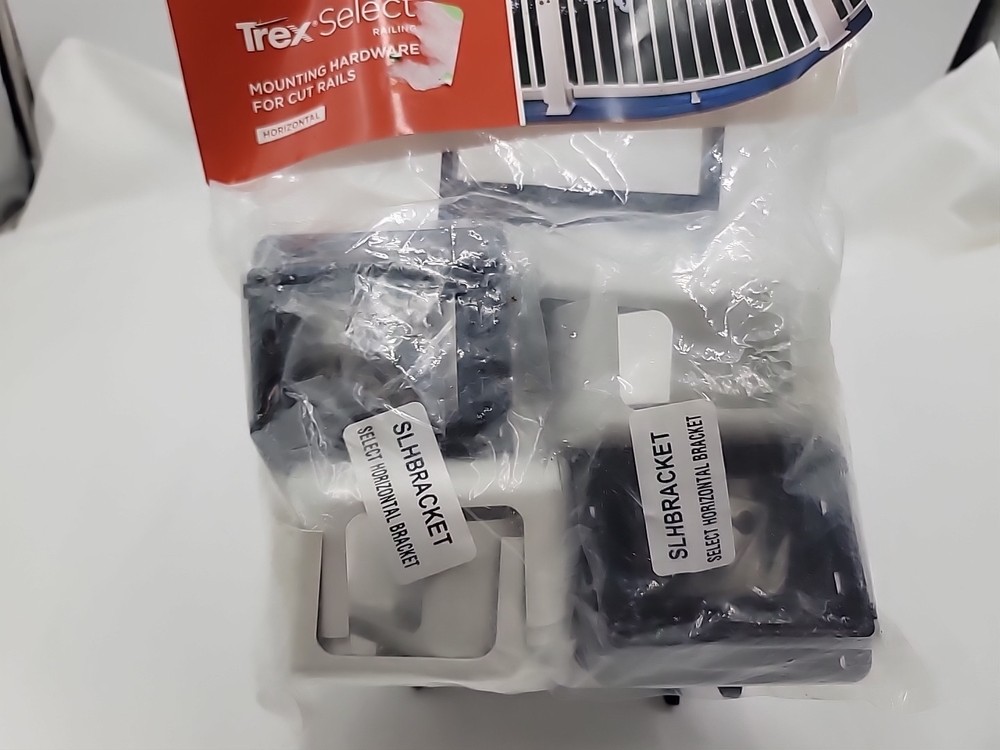 Trex Select Railing Mounting Hardware For cut Rails - White Horizontal-Deck-rail