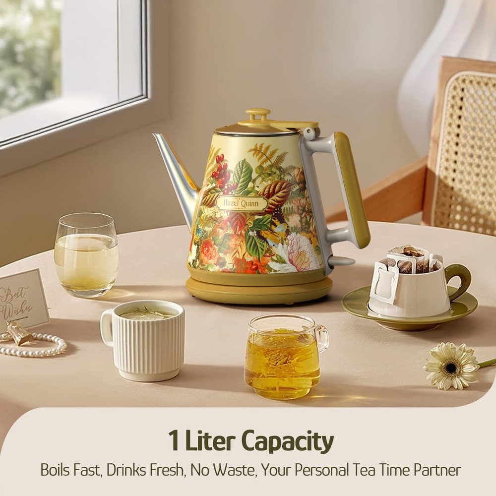 Retro X Eduardo Recife Collaboration Electric Kettle- 1 Litres / 34 Ounces Re...