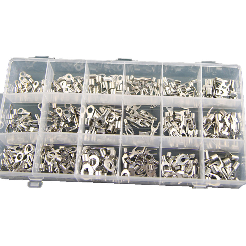 330pcs 18 Sizes Bare Wire Crimp Spade Terminals Connectors Assortment Kit