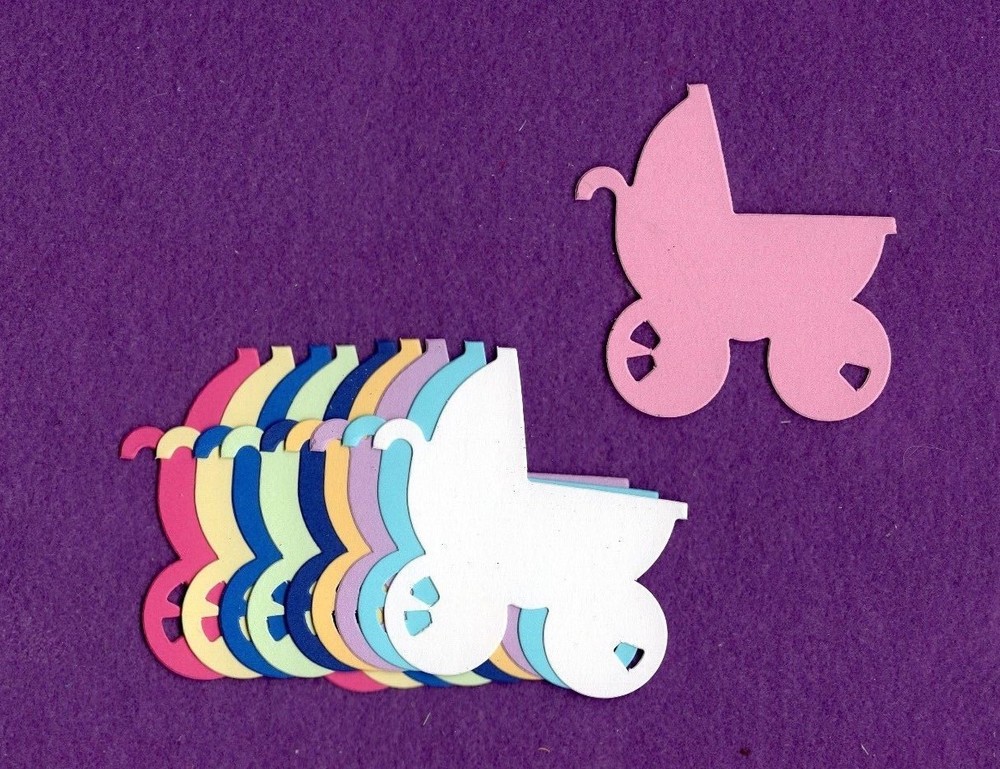 BABY CARRIAGE small die cuts scrapbook cards