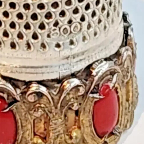 VINTAGE / ANTIQUE CABACHON 800 SILVER THIMBLE GERMAN