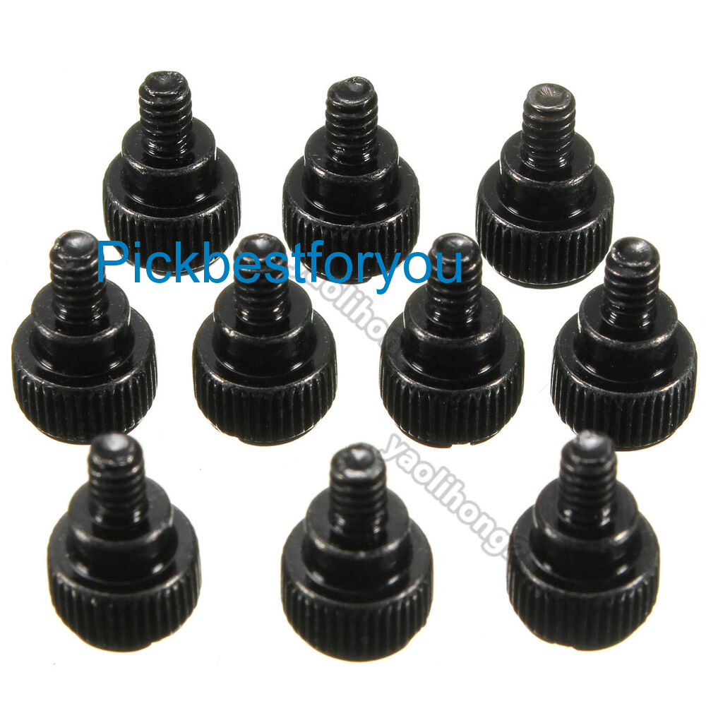10pcs Computer Desktop PC Case Thumb Screws Black Metal Size 6/32 Thread #U18 YG
