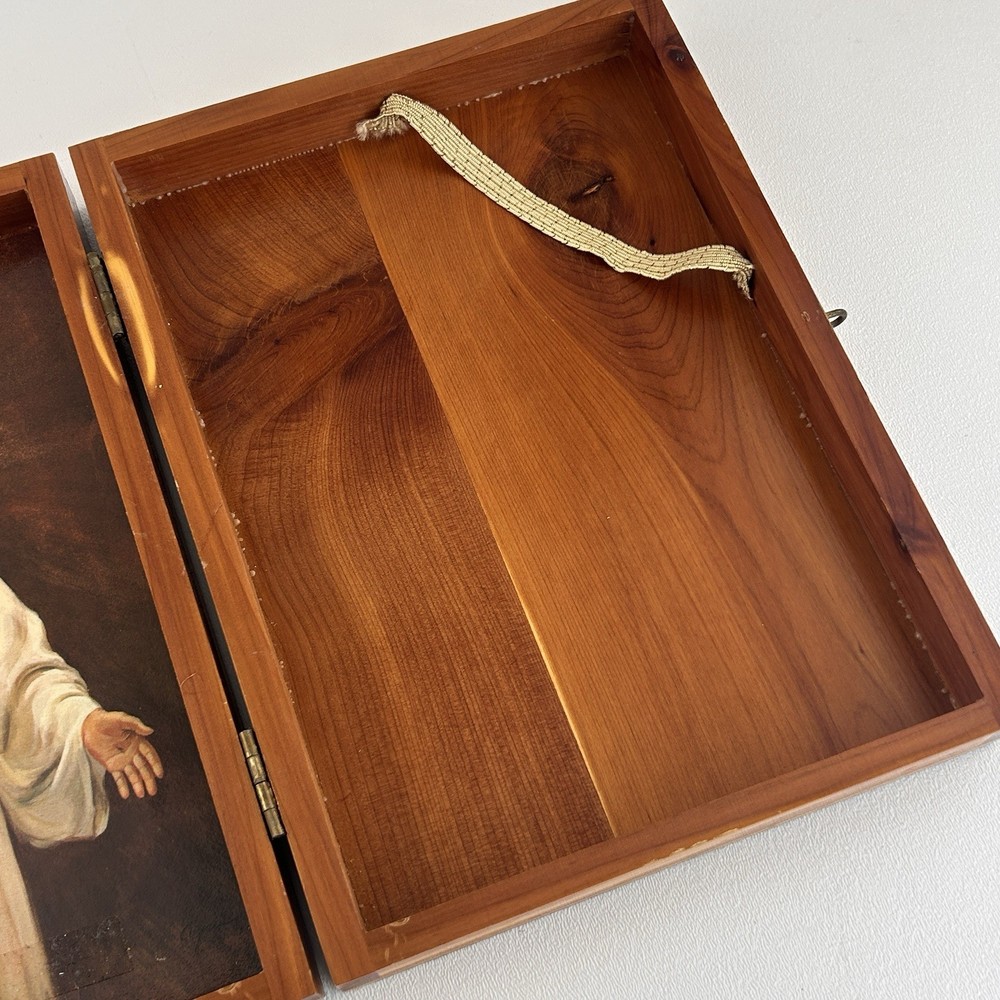Cedar Holy Bible Lockable Box Presented by Teamsters Local Keepsake Stash Box