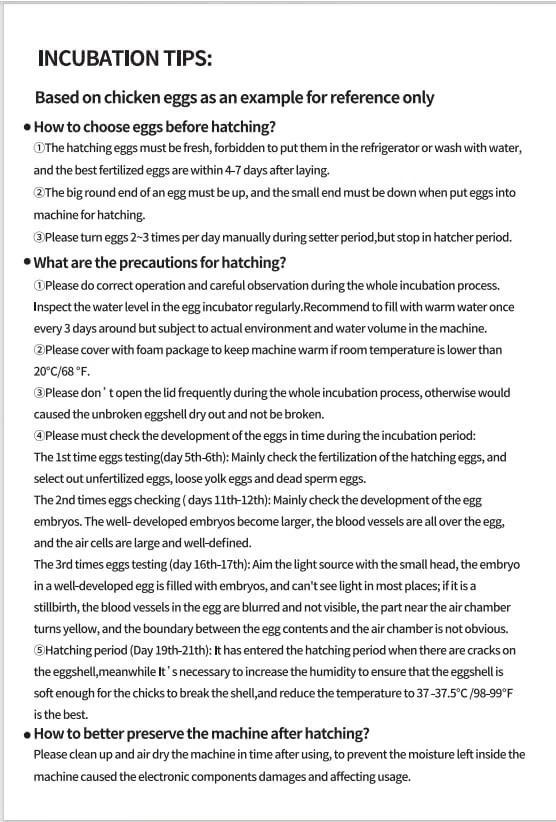 12 Egg Automatic Incubator with Turning & Water System for High Hatch Rates