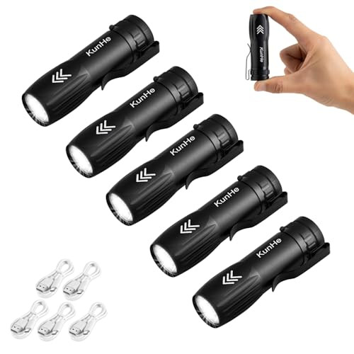 Small Rechargeable Flashlights, Mini LED Pocket Flashlight Battery Operated,