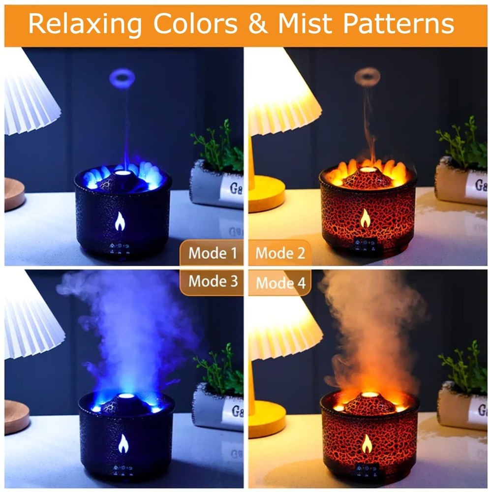 Essential Oil Volcano Diffuser / Humidifier 360ml 2 Setting Waterless Auto-Off