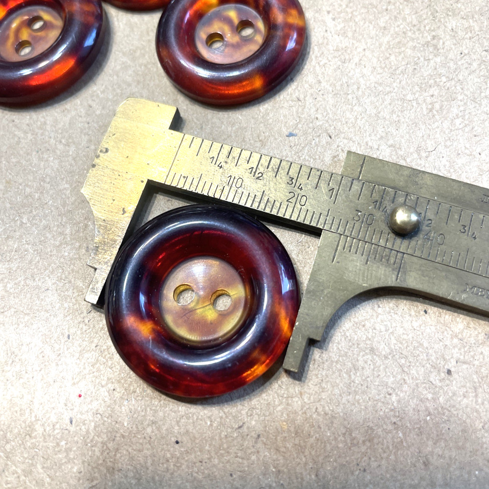 Brown Tortoise Shell Plastic Buttons 25mm & 28mm 2 Hole