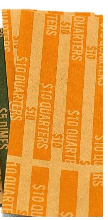 25x Quarter Paper Coin Wrappers, Rolls
