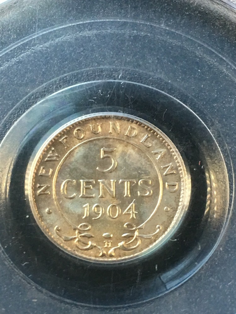 1904H Newfoundland, ¢5 Cent, PCGS Graded, **MS-66** #3853