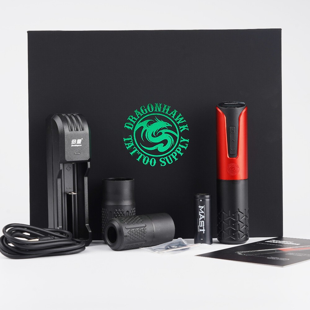 Armor Wireless Rotary Tattoo Pen Machine kit with two Replaceable Batteries Set