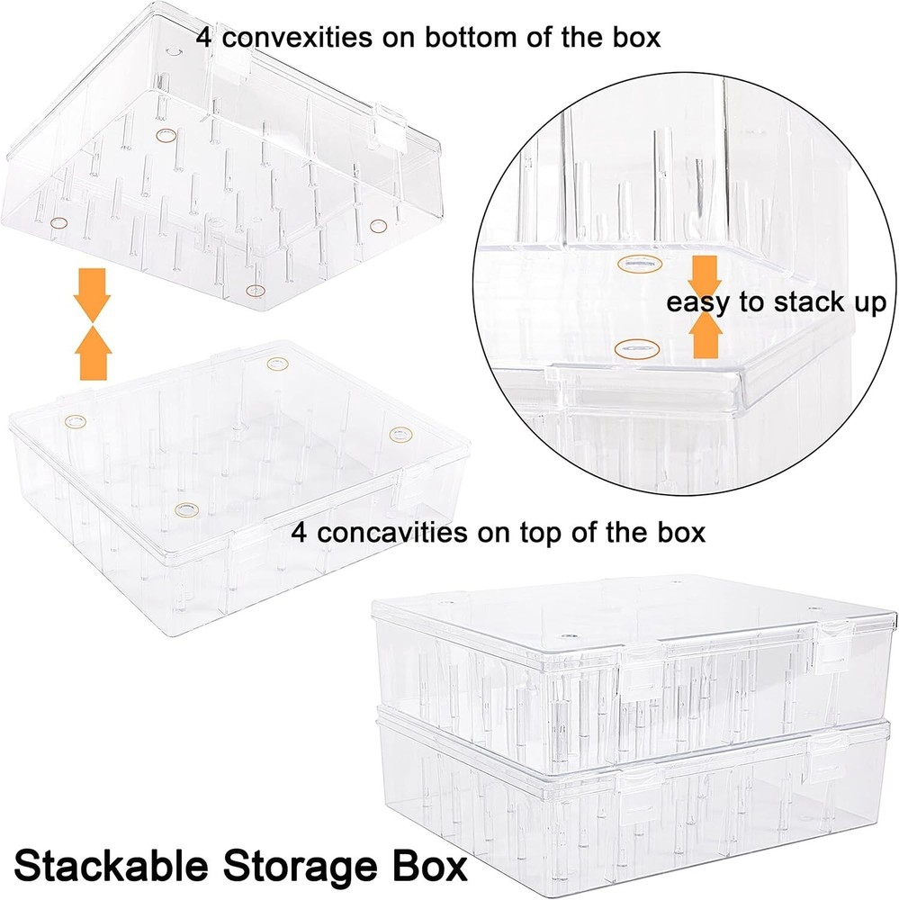 Superb Visibility Stackable Thread Storage Boxes - 2 Pack for Embroidery