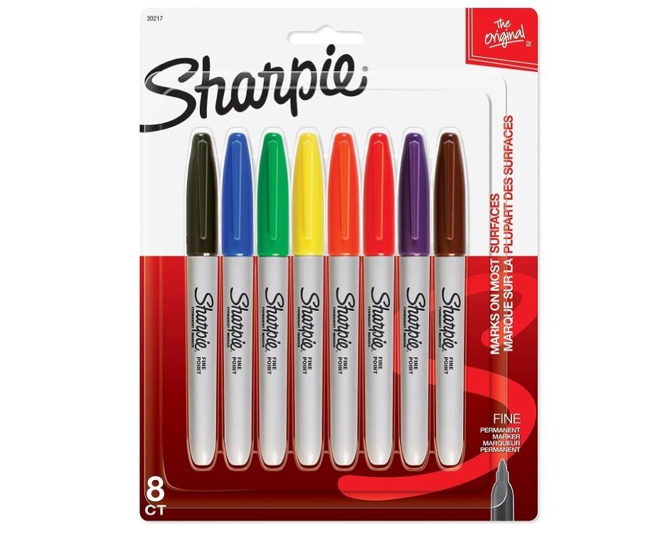 2 PACK! Sharpies Permanent Markers, 8 Count, Fine Point, Assorted Colors Set Lot