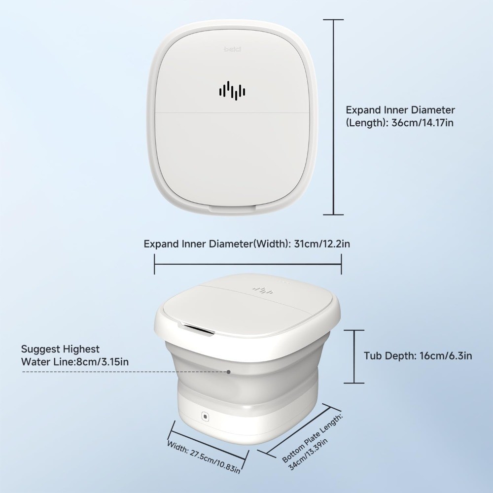 Collapsible Foot Spa Massage Bath with Water and Electricity Separation System