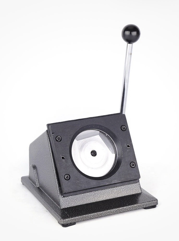Manual Badge/Button Maker Machine with Lever and Circular Cutting Area