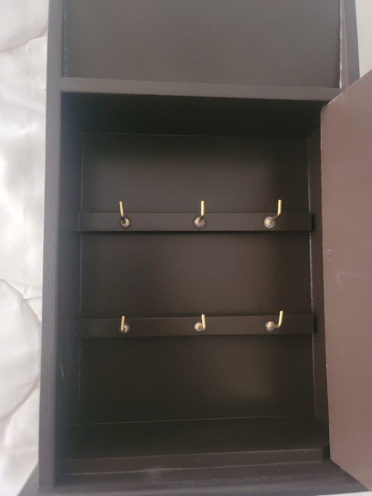 Mini Cabinet Mail Organizer With Cork Board/Key Holders/Accessories