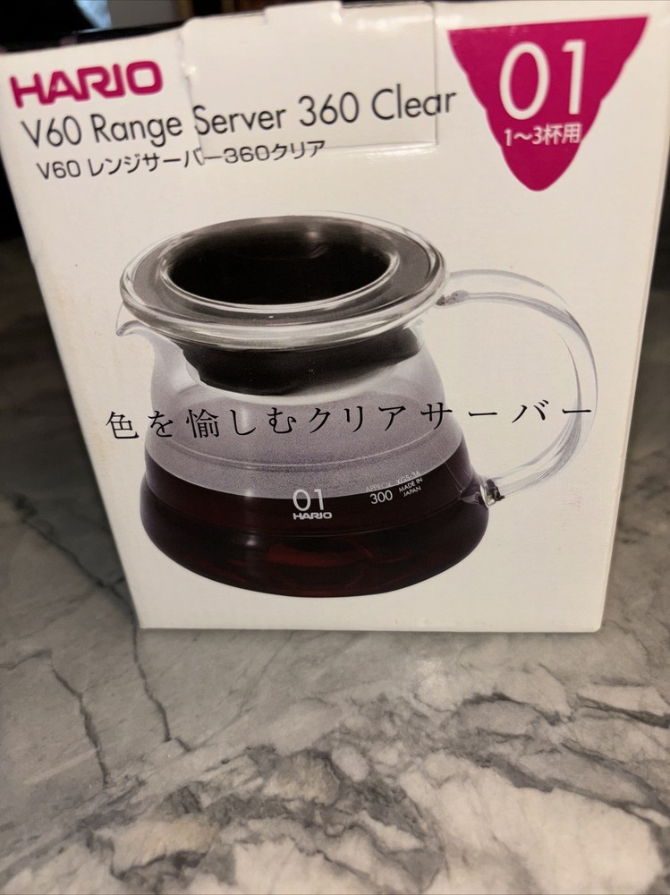 New Hario V60 01 Glass Range Server.  360ML, ~ Clear~