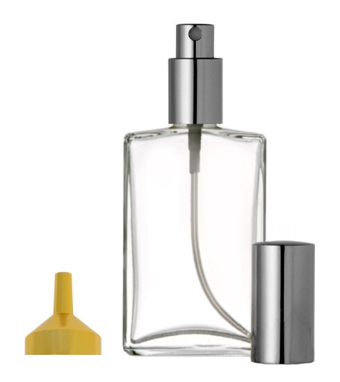 Perfume Cologne Atomizer Empty Glass Bottle Silver Sprayer 100ml 3.4 oz w/funnel