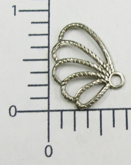 19564 - 3 Pc Victorian Wing Jewelry Finding Matte Silver Oxidized