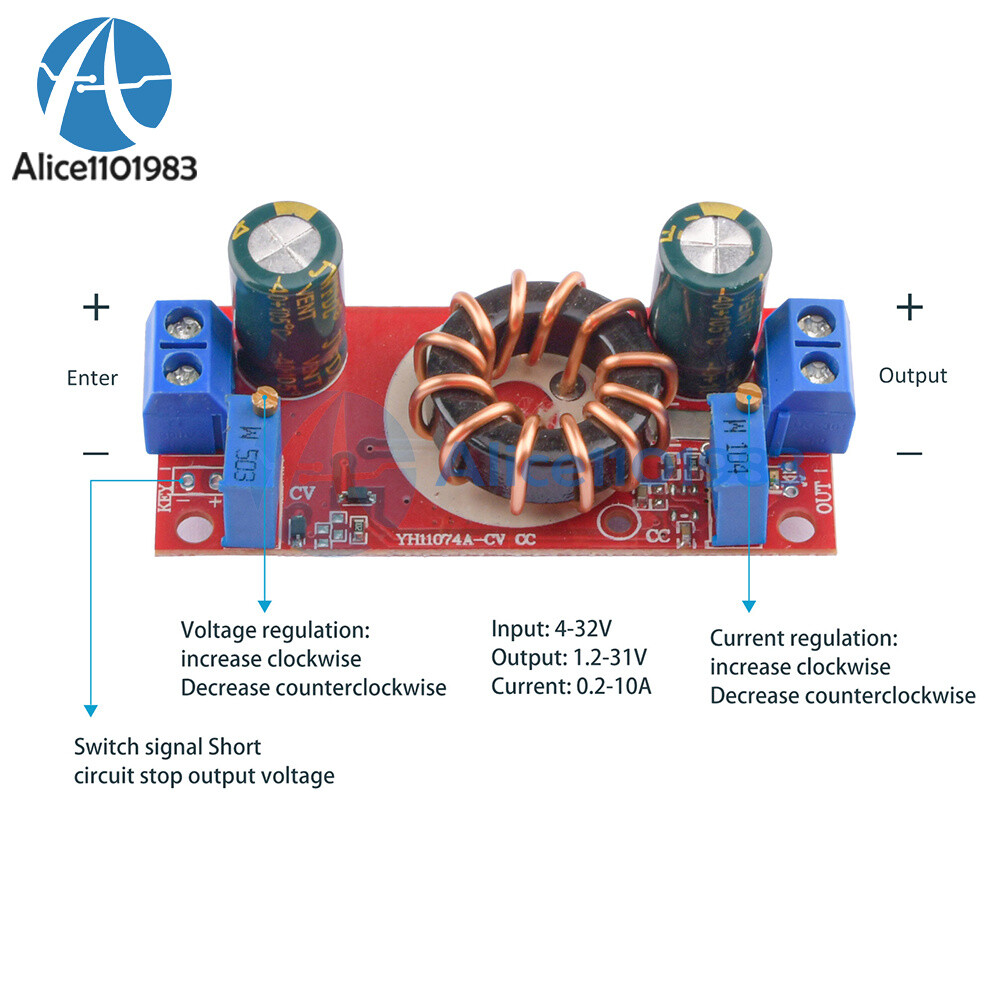 DC-DC 10A Buck Step-down Module Constant Voltage Constant Current LED Driver