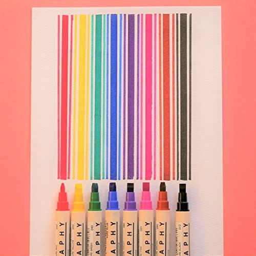 Zig Memory System Calligraphy Markers, Multicolor, 8-Pack 8 Count (Pack of 1)