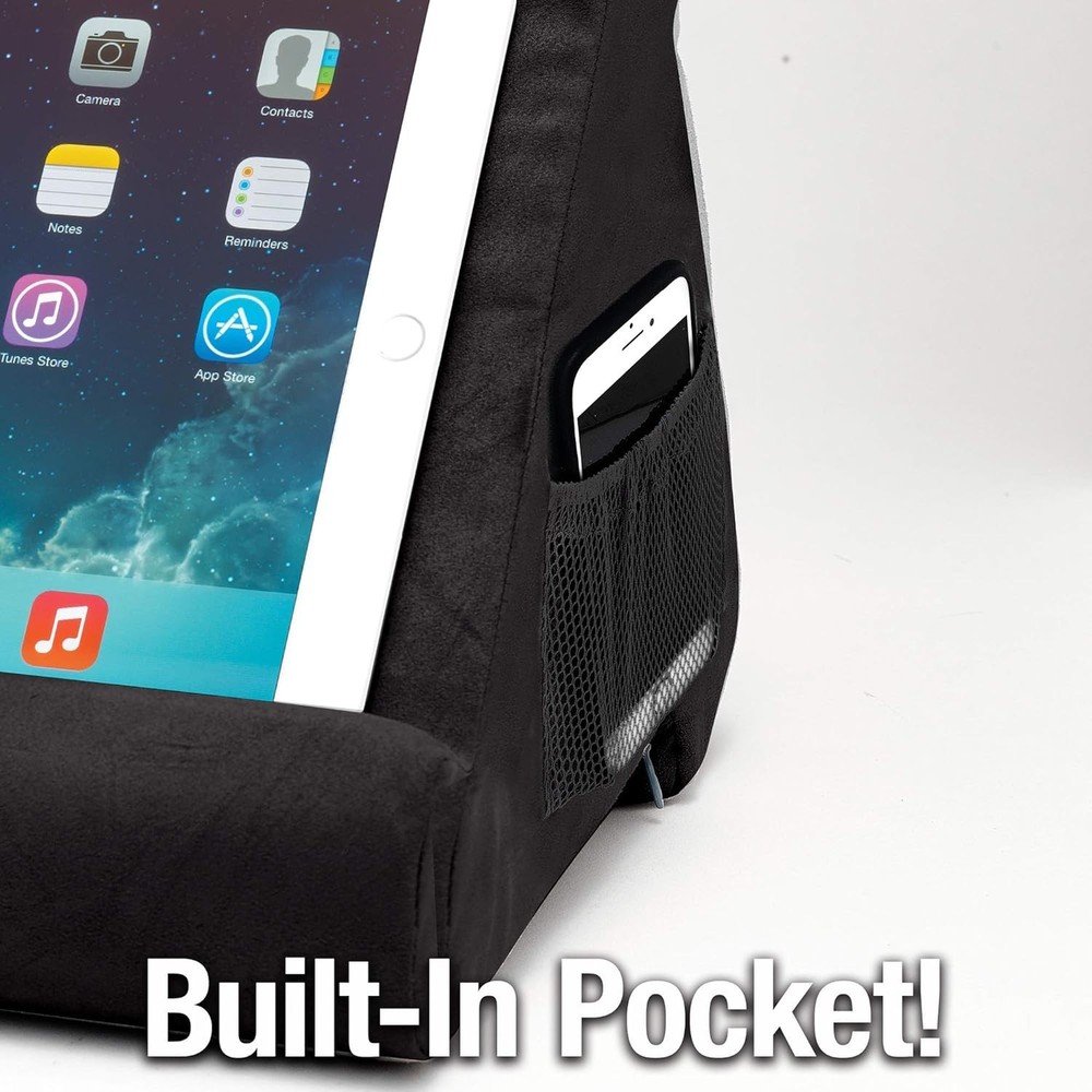 Ontel Pillow Pad Ultra Multi-Angle Soft Tablet Stand, Dark Grey