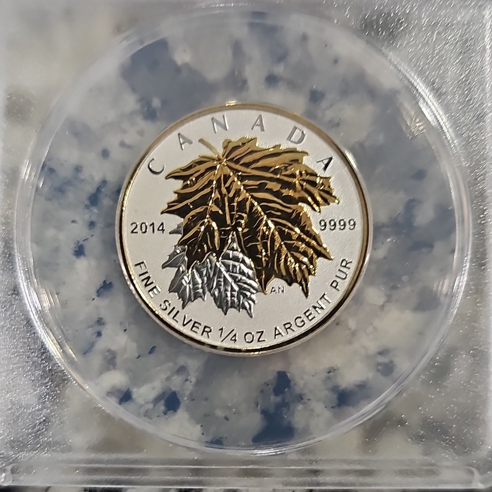 LIMITED Canada Maple Leaf $3 2014 Reverse Proof Silver ANACS RP70 First Release