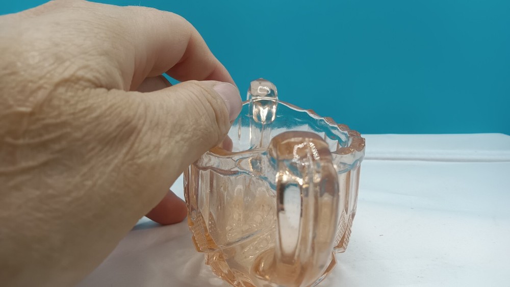 Pink Depression Glass Sugar (Hobstar & Button)