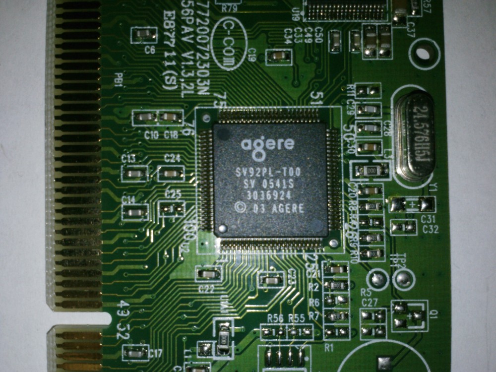 C-Com 56PAV-R Agere Systems PCI Soft Modem TESTED & WORKING