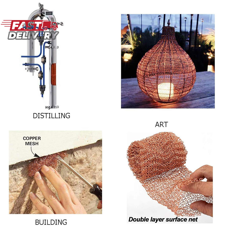 Copper Mesh Rodent Control Copper Mesh Roll, Sturdy Pure Copper Stuff-Fit Wire M