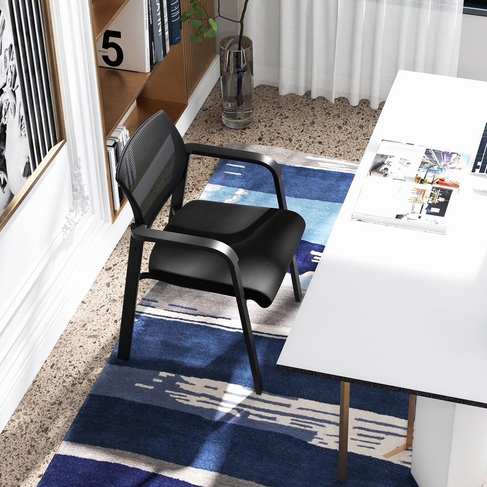 Conference Chairs 4PCS Stackable Office Guest Mesh Chairs for Waiting Room