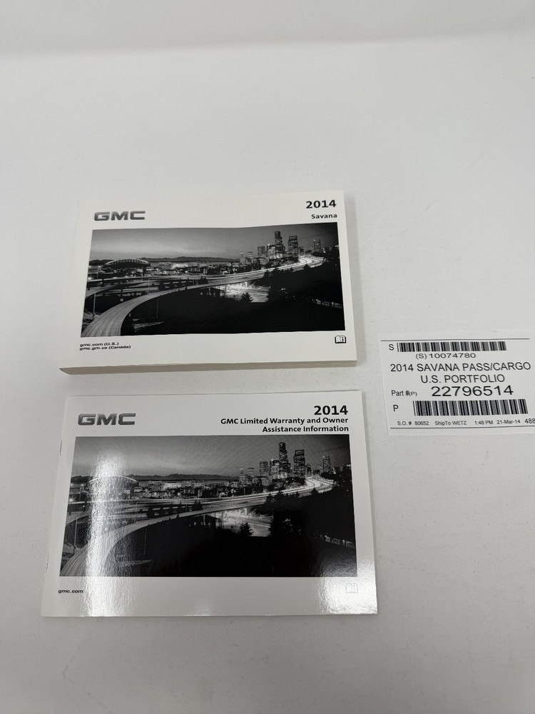 2014 GMC Savana Owners Manual OEM Complete Set