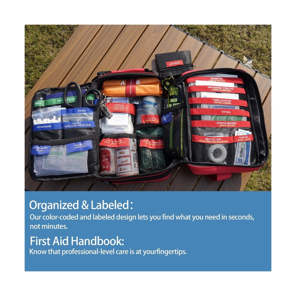 Comprehensive First Aid Kits- Advanced Trauma Kits with Labeled Com... Fast Ship