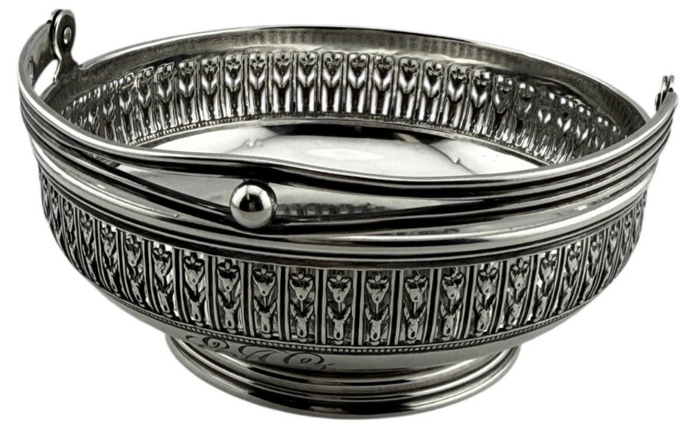Whiting Sterling Silver Swing Handle Basket