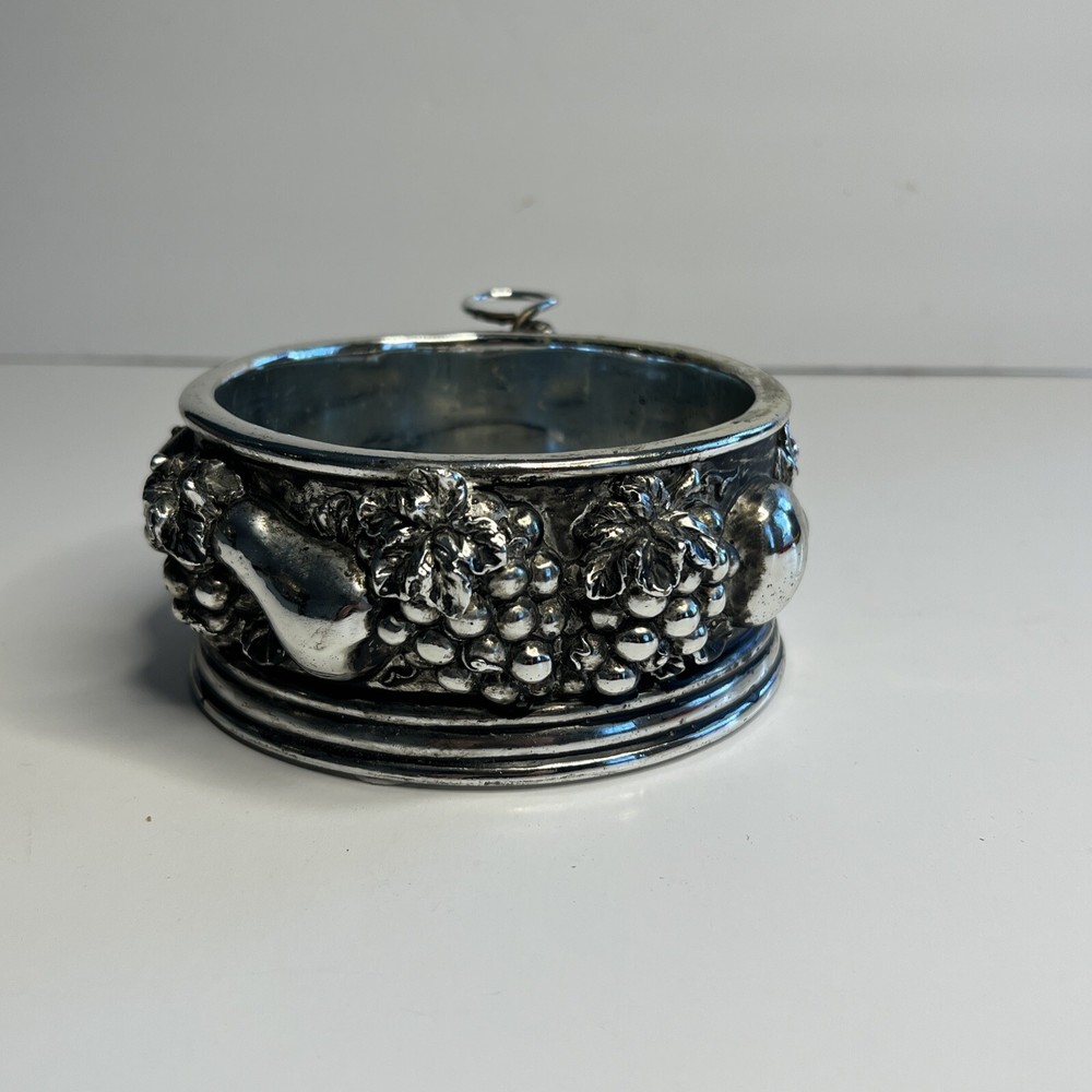 Pewter Wine Caddy Fruit Harvest Design